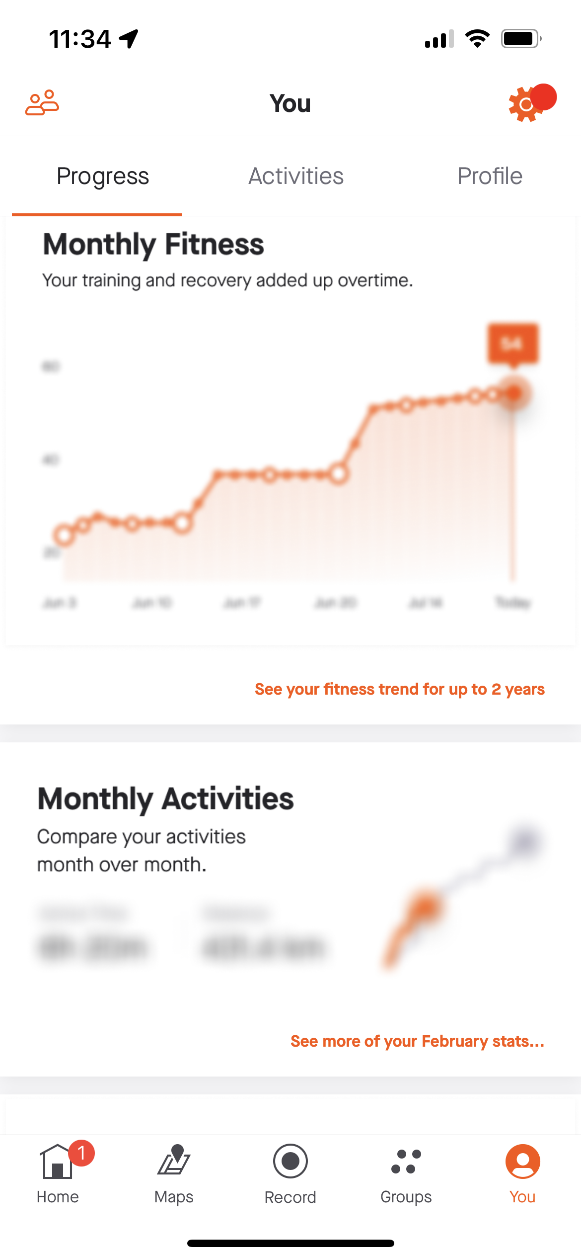 Strava fitness tracking