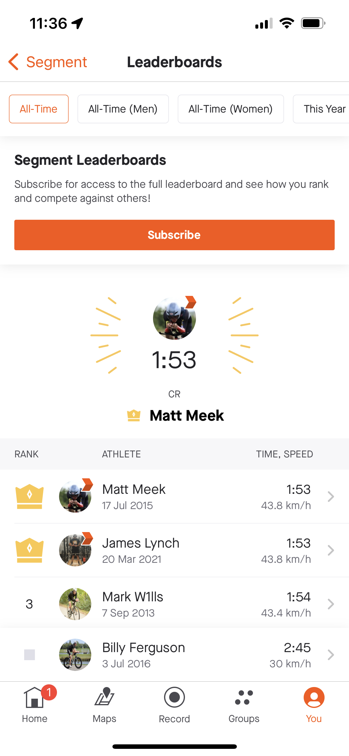 Strava Leaderboards